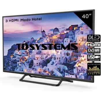 Televisor Led 40 Pulgadas Full HD, TD Systems K40DLX9F. Resolución 1920 x 1080, 3X HDMI, VGA, USB Reproductor y Grabador.
