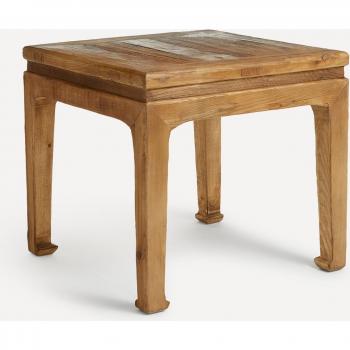 Mesa auxiliar de madera de olmo reciclado Opium