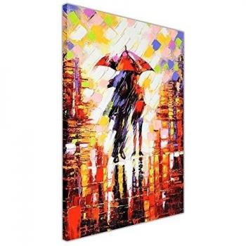 CANVAS IT UP Lienzo Decorativo para Pared con diseño de Paraguas de Invierno, Lona, Verde, 08- A1-30 X 24