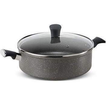 Lagostina Lavinia Olla Baja + Tapa, Aluminio, Acero Inoxidable, 26 cm, Gris
