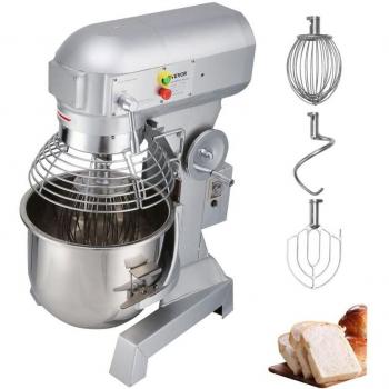 Batidora de Cocina Comercial 15 Qt, 600W, 3 Velocidades Ajustables, Tazón de Acero Inoxidable y Accesorios