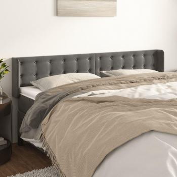 Cabecero de terciopelo gris oscuro 183x16x78/88 cm vidaXL - Gris