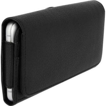 Funda Riñonera Cartera Smartphone hasta 6 Pulgadas - Negro Soft-Touch
