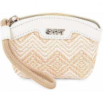 SKPAT Basilea Monedero para Mujer Color Blanco con Cremallera de Piel Sintética 314204