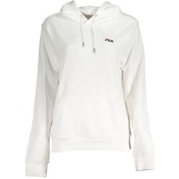 Fila Women's White Hooded Sweatshirt with Embroidery - Size XS