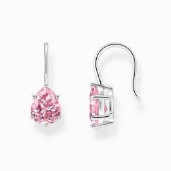 Thomas Sabo Sterling Silver Drop Earrings with Large Pink Zirconia H2290-051-9
