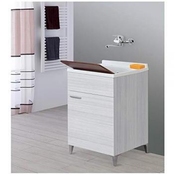 Lavabo 50 cm Stella Gris con Bacha de Resina y Tabla para Lavar