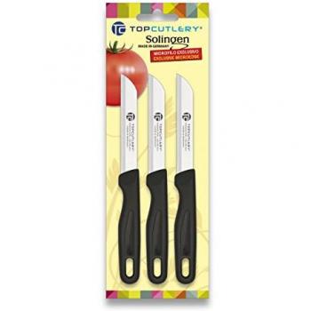 Blister de 3 cuchillos de cocina color negro, 17343NE Top Cutlery, línea Yoana, 17360