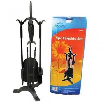 BLACKSPUR BB-FS309 4 piezas Juego de utensilios para chimenea, negro