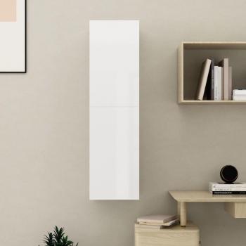 Mueble para TV de madera contrachapada blanco brillante 30,5x30x110 cm vidaXL