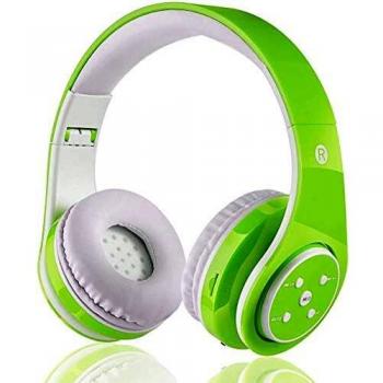 WirelessBluetooth Auriculares sobre oreja para Niños limitador de volumen diadema ajustable divisor de toma con acolchado hipoalergenico para iPad,iPhone, tablets, telefonos y otros dispositivos