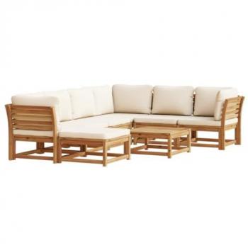 8 Piece Acacia Solid Wood Garden Lounge Set with Cushions