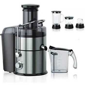 Centrífuga de Jugo Crudo 4 en 1 con Accesorios de Acero Inoxidable