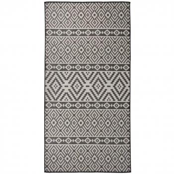 Alfombra de exterior de tejido plano 100x200 cm Color Gris, Azul, Turquesa - Alfombra de Piso para Sala de Estar, Dormitorio, Habitación, Salón
