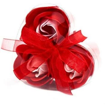 Luxury Spa Gift Basket with Bath Products - Home Care and Wellness with Bath Bombs, Bubble Foam & More - Red Rose Soap Flower Heart Box Set