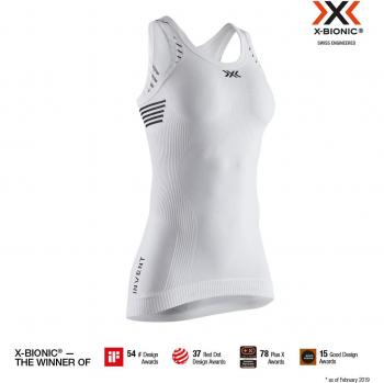X-Bionic Invent Light Singlet T-Shirt, Mujer, Arctic White/Dolomite Grey, L