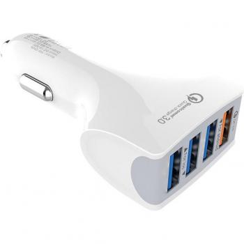 Cargador Rápido QC 3.0 de 12V para Coche con Enchufe USB Universal y Divisor de Carga Móvil