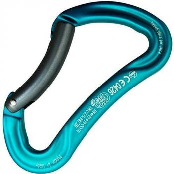 Desconocido Kong Argon RKosquetón Aluminio Keyock Curvo-anodizado Mosquetón, Adultos Unisex, Cyan/Gris