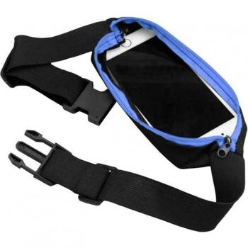 Riñonera Deportiva Ajustable Azul con Cremallera, 1 Bolsillo y Cinturón de OcioDual
