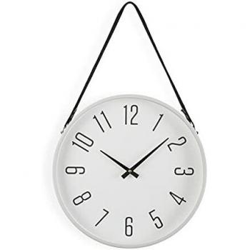 Versa Ripon Reloj de Pared Decorativo para Salón o Cocina, Diseño Moderno en Color Blanco, Medidas 30 x 4,3 x 30 cm