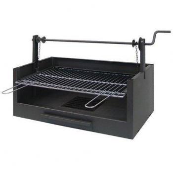 Imex El Zorro 71508 - Cajón barbacoa elevador, parrilla cincada, 63 x 75 x 42 cm, color negro