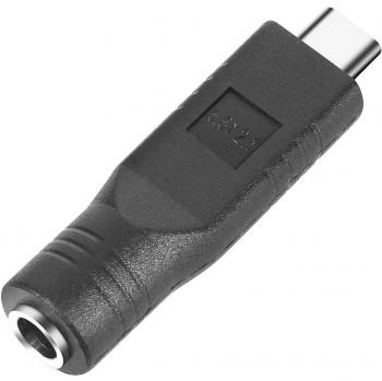 Adaptador de carga DC 5,5 x 2,1 mm a USB-C - Negro - Compatible con dispositivos USB-C