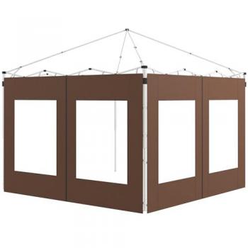 Outsunny Paredes Laterales para Carpa de 2 Paneles 295x195 cm Tela Oxford con 2 Ventanas para Carpas de 6x3 m y 3x3 m Marrón