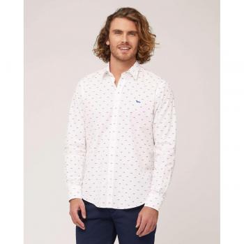 Harmont & Blaine Regular Fit Men's Cotton Shirt with Red Dachshund Pattern