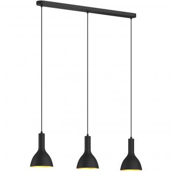Lámpara colgante Arcchio Cosmina de metal negro, 3 luces, diseño moderno y elegante, ideal para iluminación de espacios contemporáneos