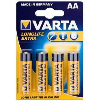 Baterías Alcalinas AA VARTA Longlife Extra 4 Piezas