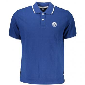 North Sails Blue Cotton Polo Shirt - XL, Short Sleeves, Male