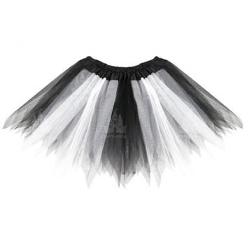 Tutú Bicolor Infantil 30 cm Negro y Blanco