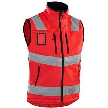Chaleco Softshell de Trabajo Alta Visibilidad Rojo Fluorescente Talla L