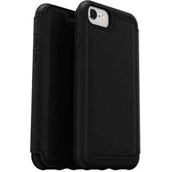 Funda para iPhone 7/8/SE 2.ª gen/SE 3.ª gen OtterBox Strada, resistente a golpes y caídas,Tapa en Piel,2 slots para Tarjetas,Testada 3x con los estándares Militares anticaídas, Negro