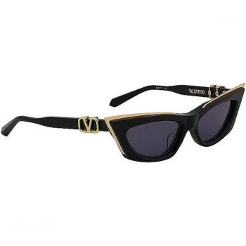 Valentino Black Yellow Gold Sunglasses Goldcut, Female, Size: 55 MM