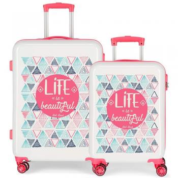 Roll Road Life Juego de maletas Multicolor 55/68 cms Rígida ABS Cierre combinación 100.5L 4 ruedas dobles Equipaje de Mano
