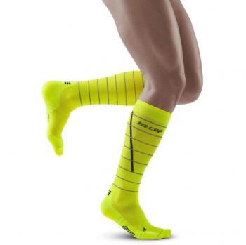 CEP Compression Reflective Tall Socks for Men - Neon Yellow