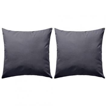 vidaXL 2X Cojines para Exteriores 45x45cm Gris Decoración Casa y Jardin Hogar
