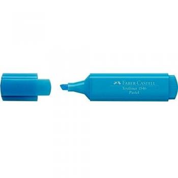 Faber-Castell 154657 - Caja con 10 marcadores fluorescentes tonos pastel Textliner 1546 color azul pastel