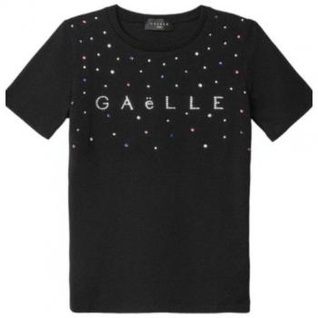 Gaëlle Paris Short Sleeve T-Shirt Black Female Size XS