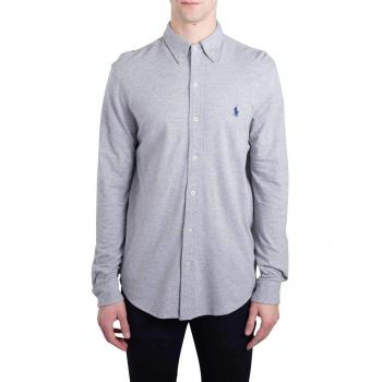 POLO RALPH LAUREN Men - Grey cotton mesh button-down shirt - Size XL