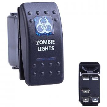 12V 24V Interruptor Palanca Led Azul Impermeable Luz Zombie 5 Pins para Barco Coche