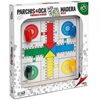 Cayro - Tablero Parchís/Oca Accesorios Madera Blister- Juego de Tradicional - Juego de Mesa - Desarrollo de Habilidades cognitivas - Juego de Mesa
