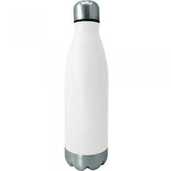 Nerthus pared simple blanca de acero inoxidable 750 ml agua botella reutilizable 29 x 75 x 75 cm