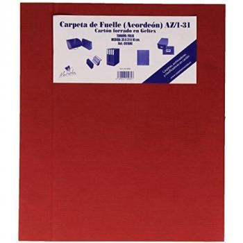 Mariola 09183 - Carpeta de fuelle formato folio con cierre de cinta,AZ/1-31.RJ, color rojo