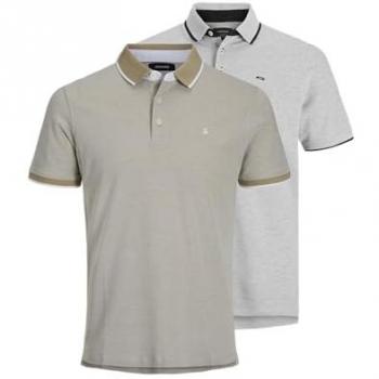 Polo Hombre JACK&JONES, Pack de 2, Manga Corta, Color Liso, 100% Algodón