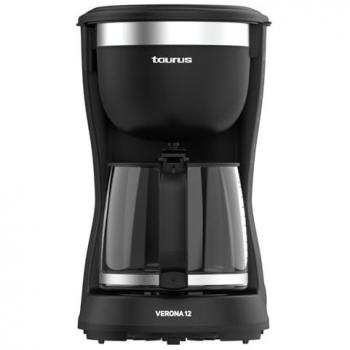 Cafetera Eléctrica de Goteo Taurus Verona 12, 680W, 1250 ml, Tecnología Sabor Intenso, Placa Calefactora, Filtro Permanente Lavable, Jarra de Cristal Ant