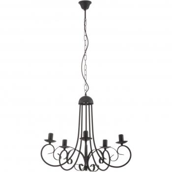 Lámpara de araña Pompei 5 Luces Metal Negro