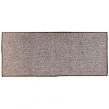 Alfombra de Pelo Corto Gris con Revestimiento Antideslizante y Fácil Mantenimiento 50x120 Cm