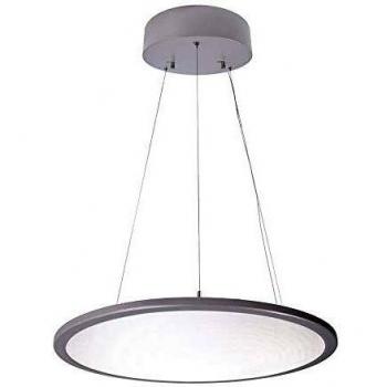 Lámpara colgante LED panel redonda 53,7W 4000K aluminio plata